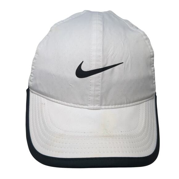 Nike Swoosh Strapback Hat White One Size Featherlight Dri-Fit Outdoor - Picture 1 of 10